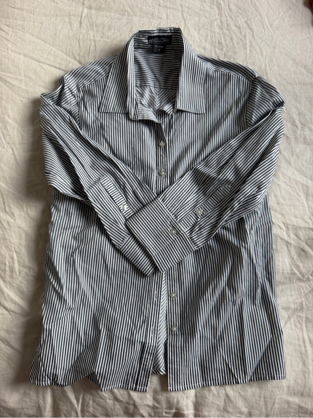 AMELIORA Striped Button-Down Shirt